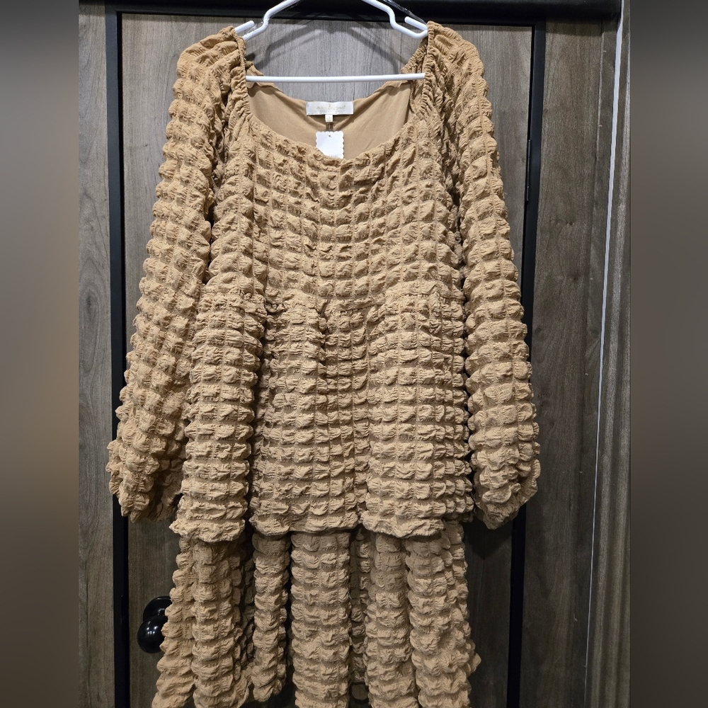 NWT- Simply Southern Beige Textured Mini Dress